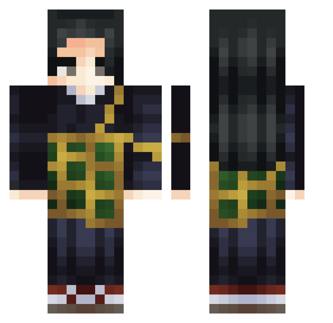 hham_v Minecraft skin, front and back view
