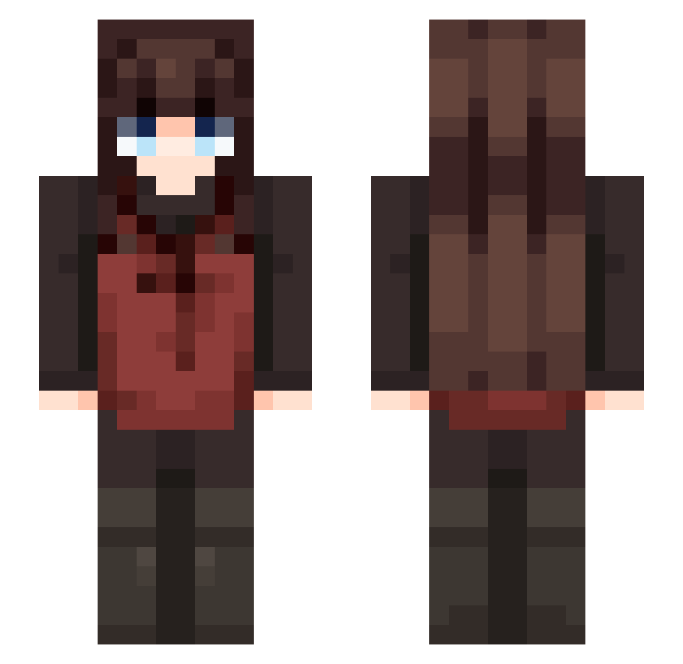 JP113 Minecraft skin, front and back view