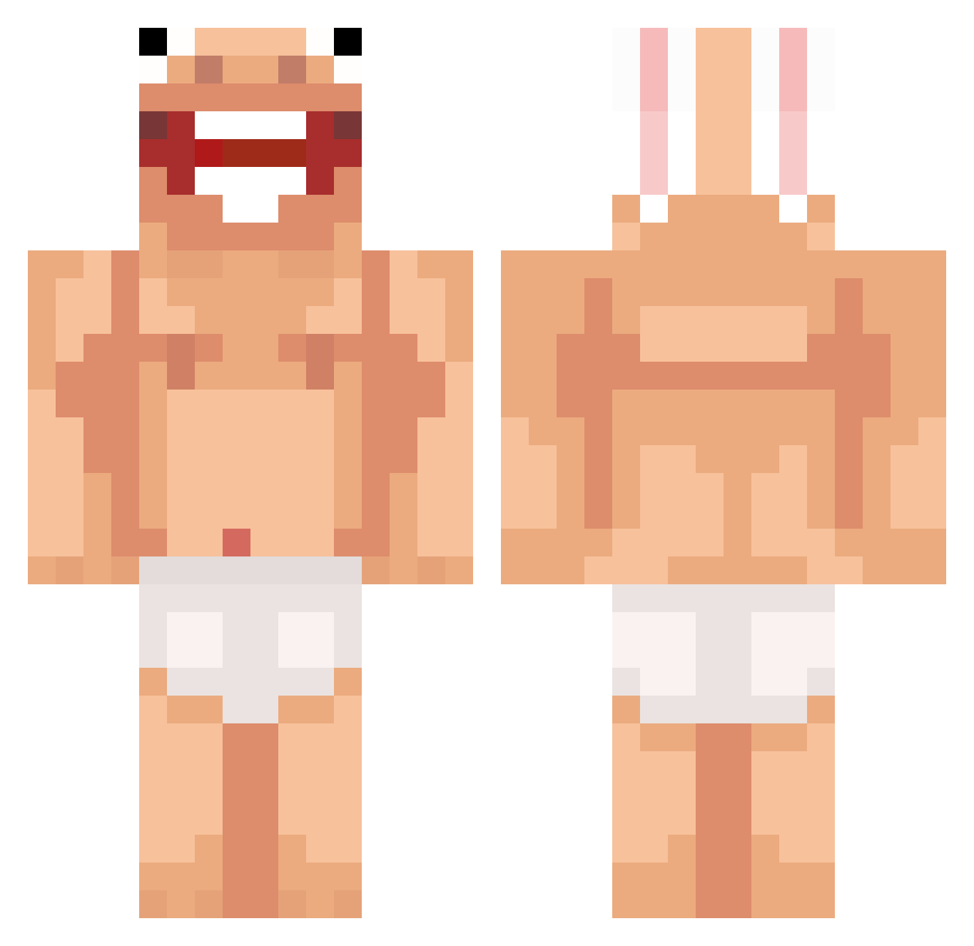 SingerV Minecraft skin, front and back view