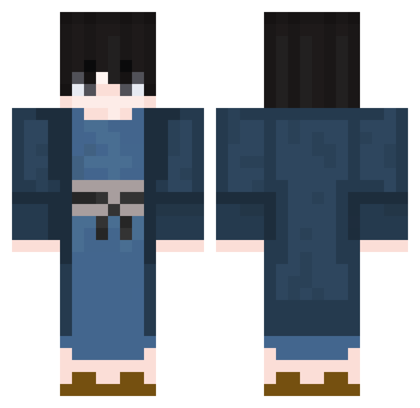 Valouh Minecraft skin, front and back view