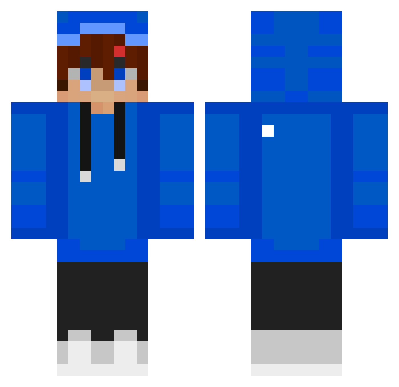 RaimGrosBiceps Minecraft skin, front and back view