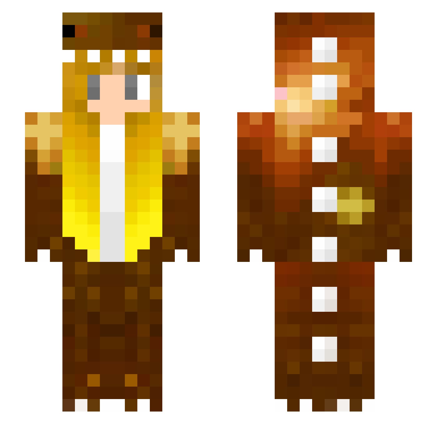 Falsetto Minecraft skin, front and back view