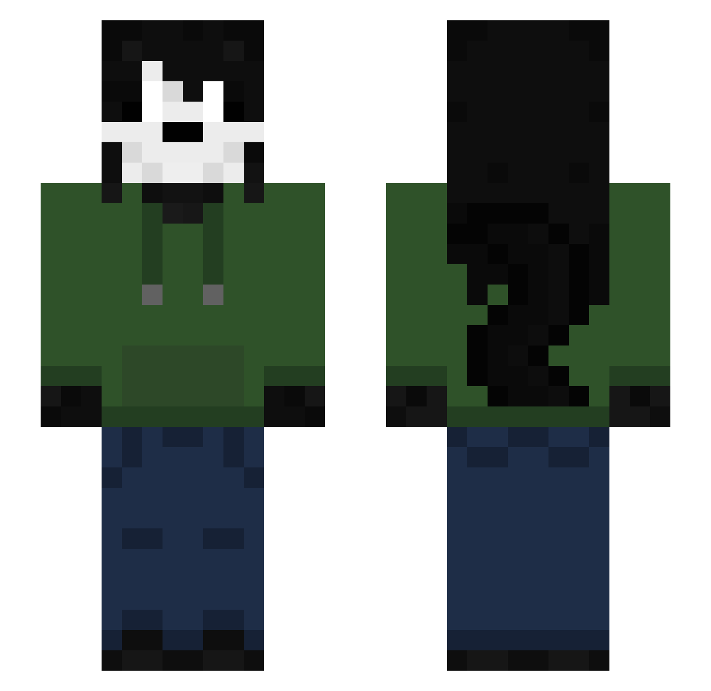 Mallie_ Minecraft skin, front and back view