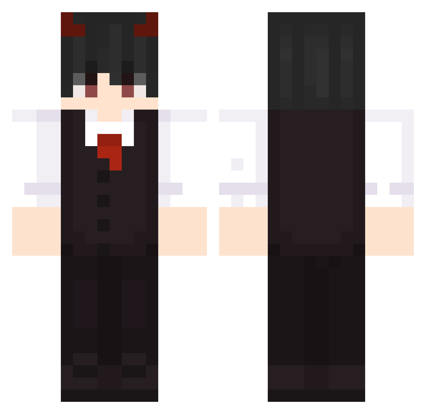 Leovara Minecraft skin, front and back view