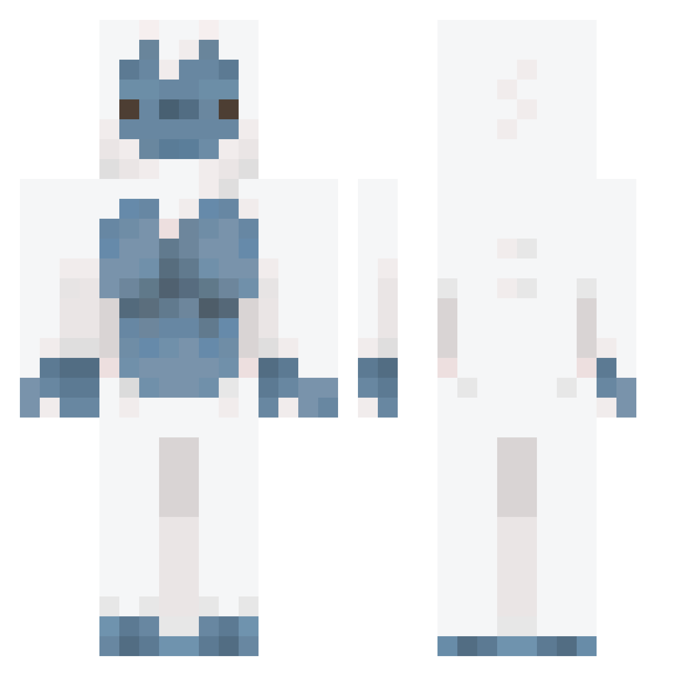Planetazx Minecraft skin, front and back view