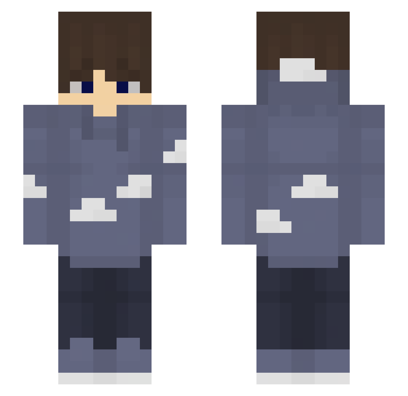 Booondit Minecraft skin, front and back view