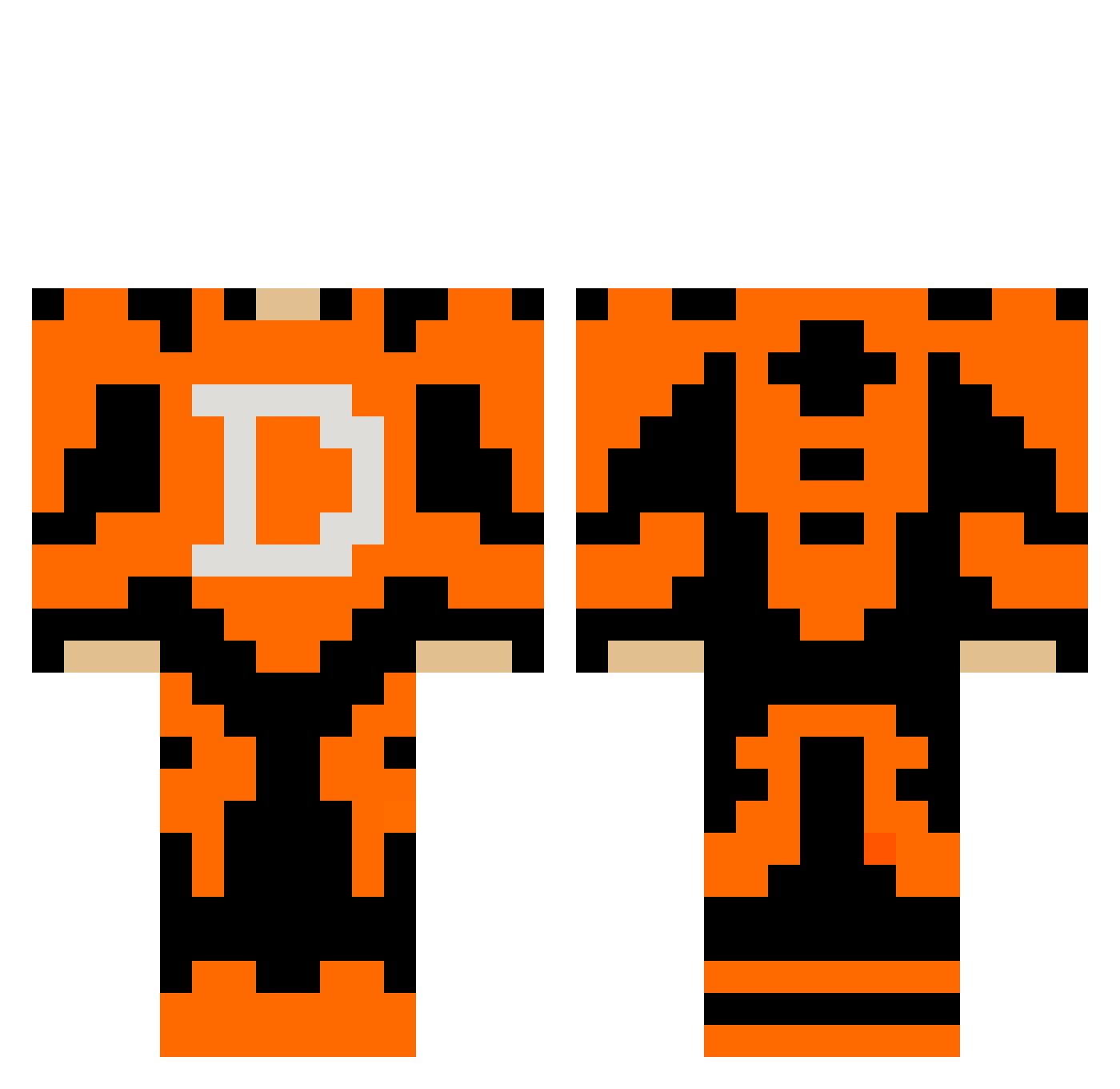 lonelycombotage Minecraft skin, front and back view
