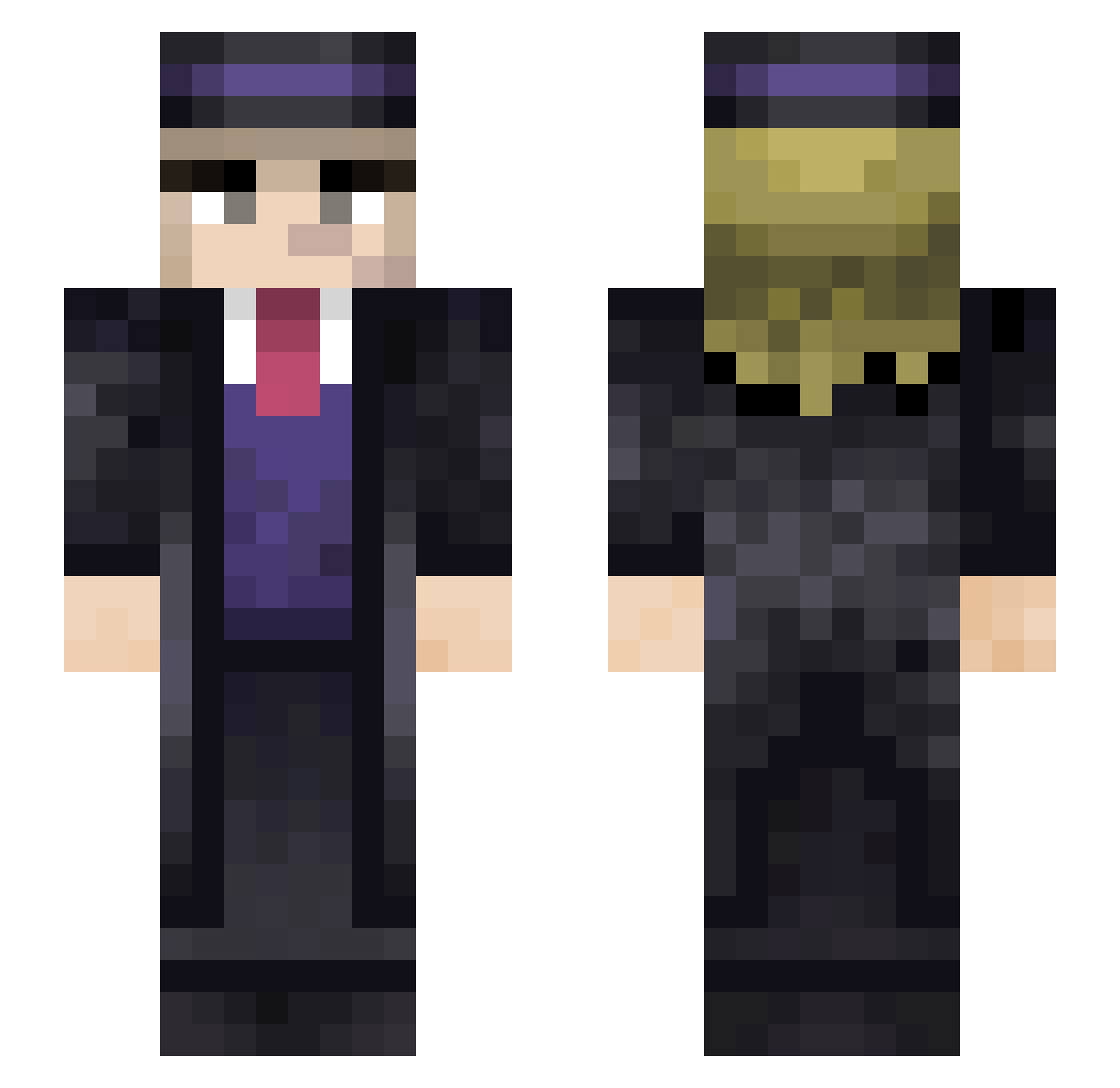 Sojourn Minecraft skin, front and back view