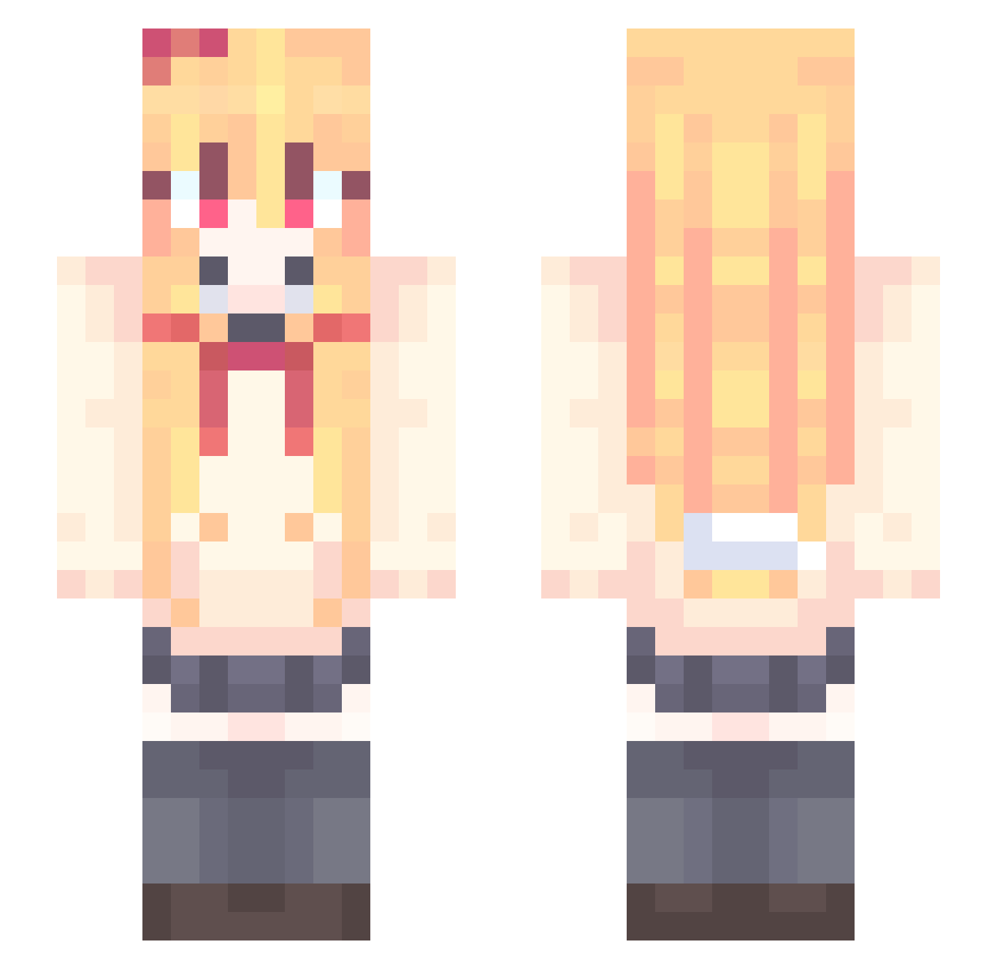 sleepodl Minecraft skin, front and back view