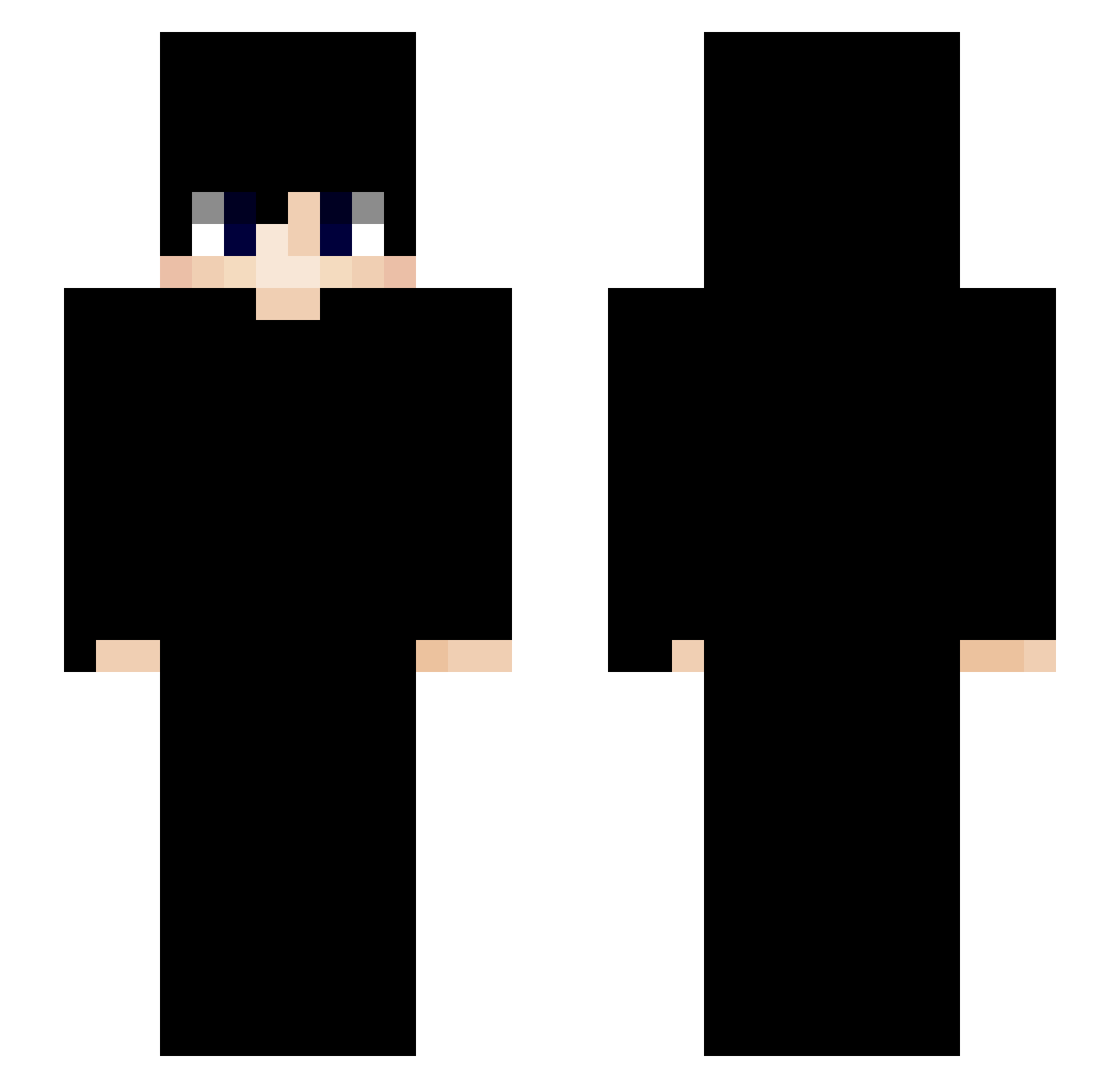 Spanz1nX Minecraft skin, front and back view