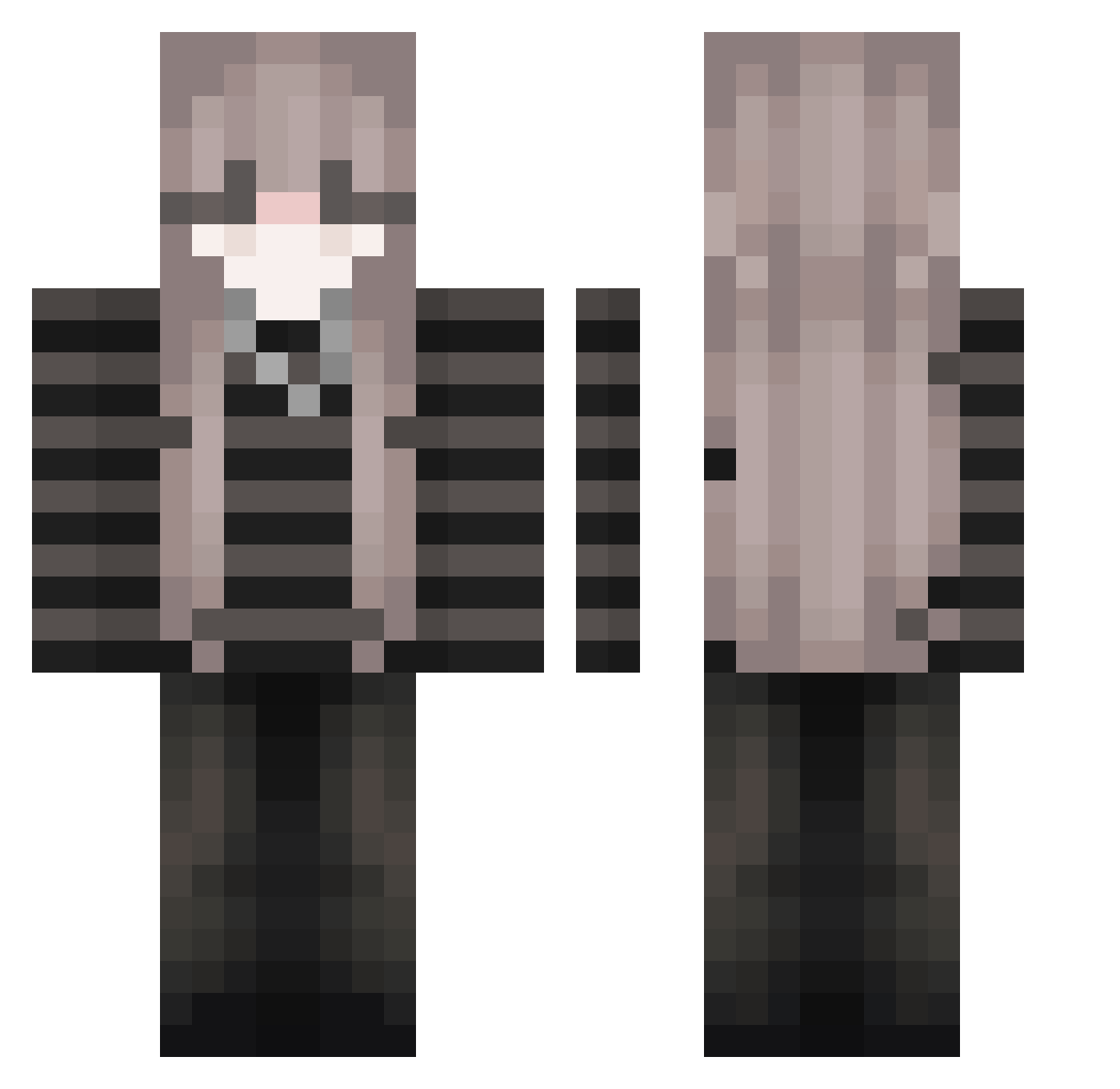 Lilac_TS Minecraft skin, front and back view