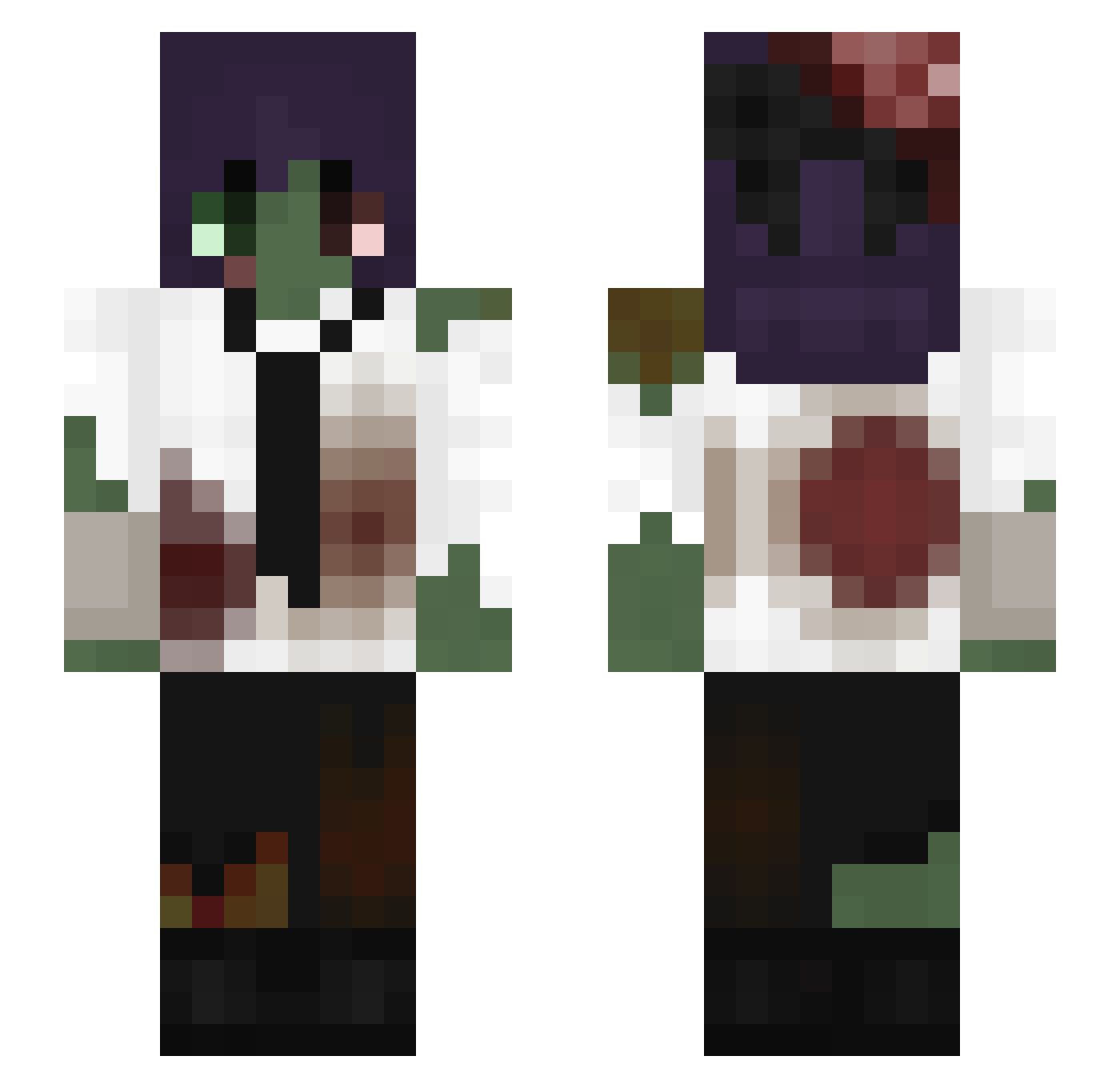 bloodycheese Minecraft skin, front and back view