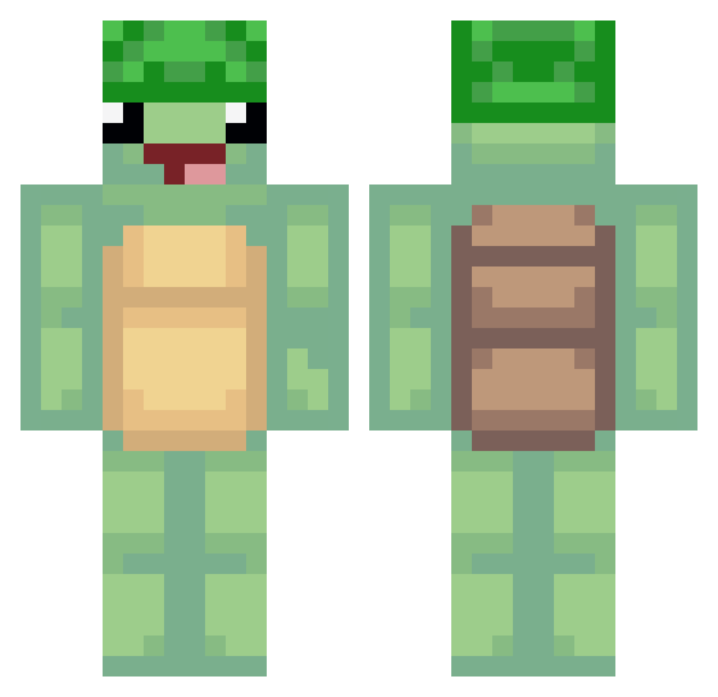 sentinelOKADA Minecraft skin, front and back view