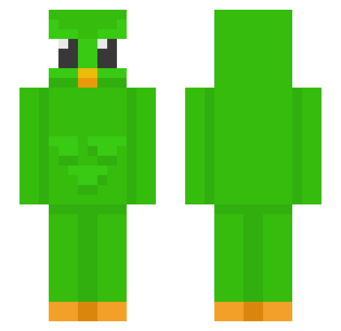 Zustellung Minecraft skin, front and back view