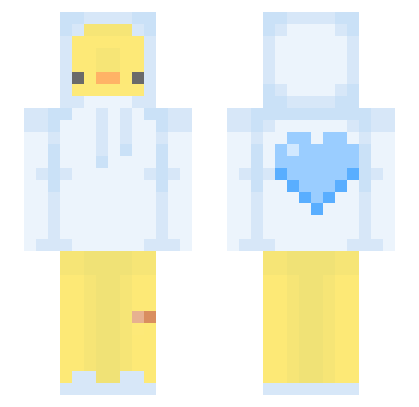 ravistella Minecraft skin, front and back view