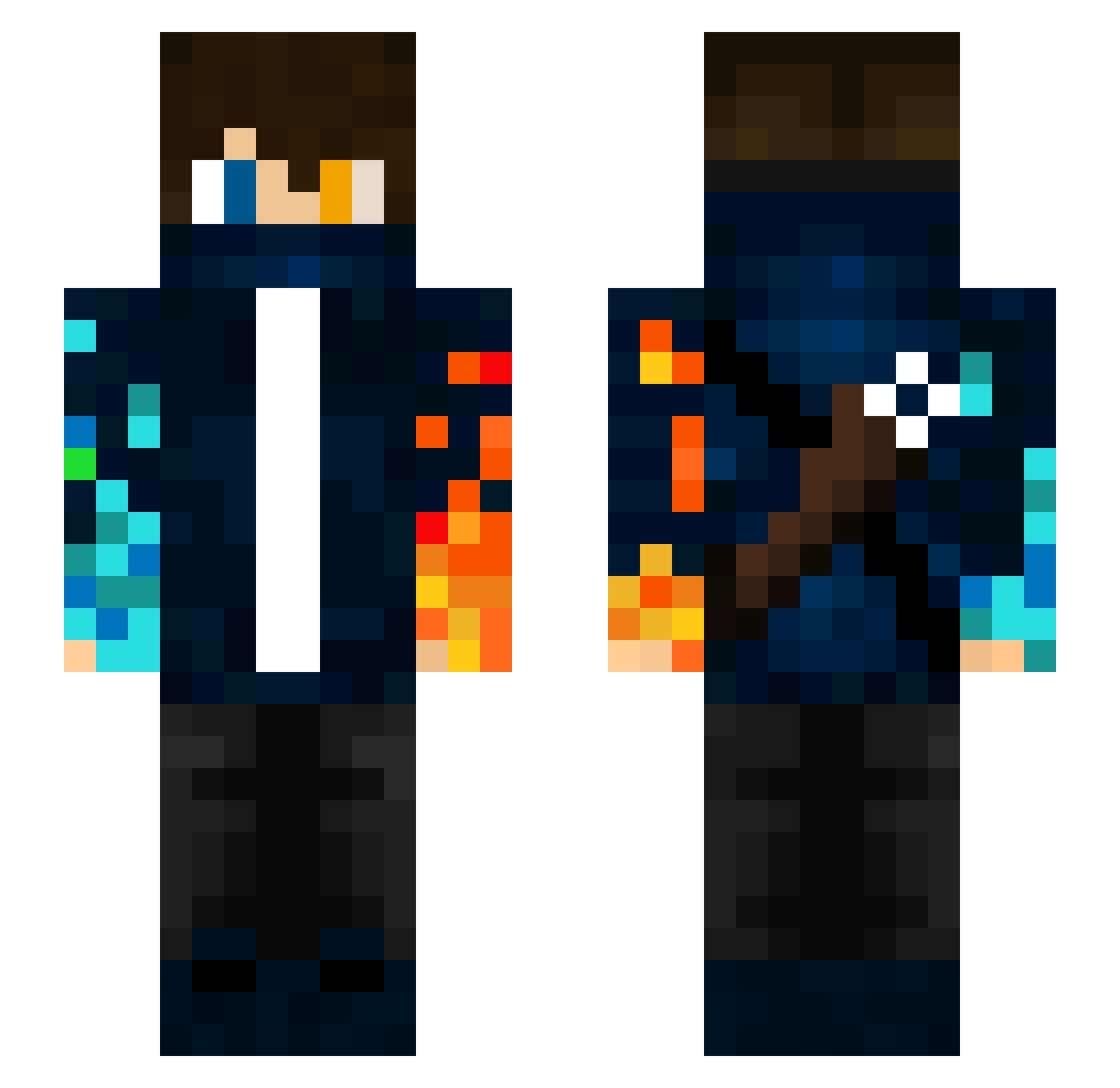Balustrade Minecraft skin, front and back view