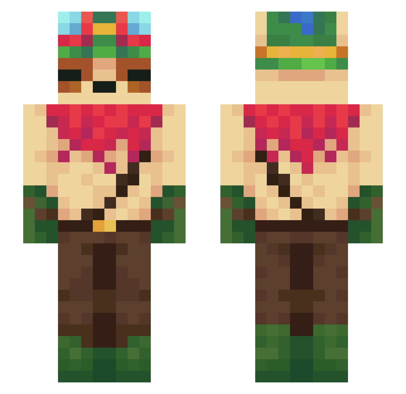 sillygirlboy Minecraft skin, front and back view