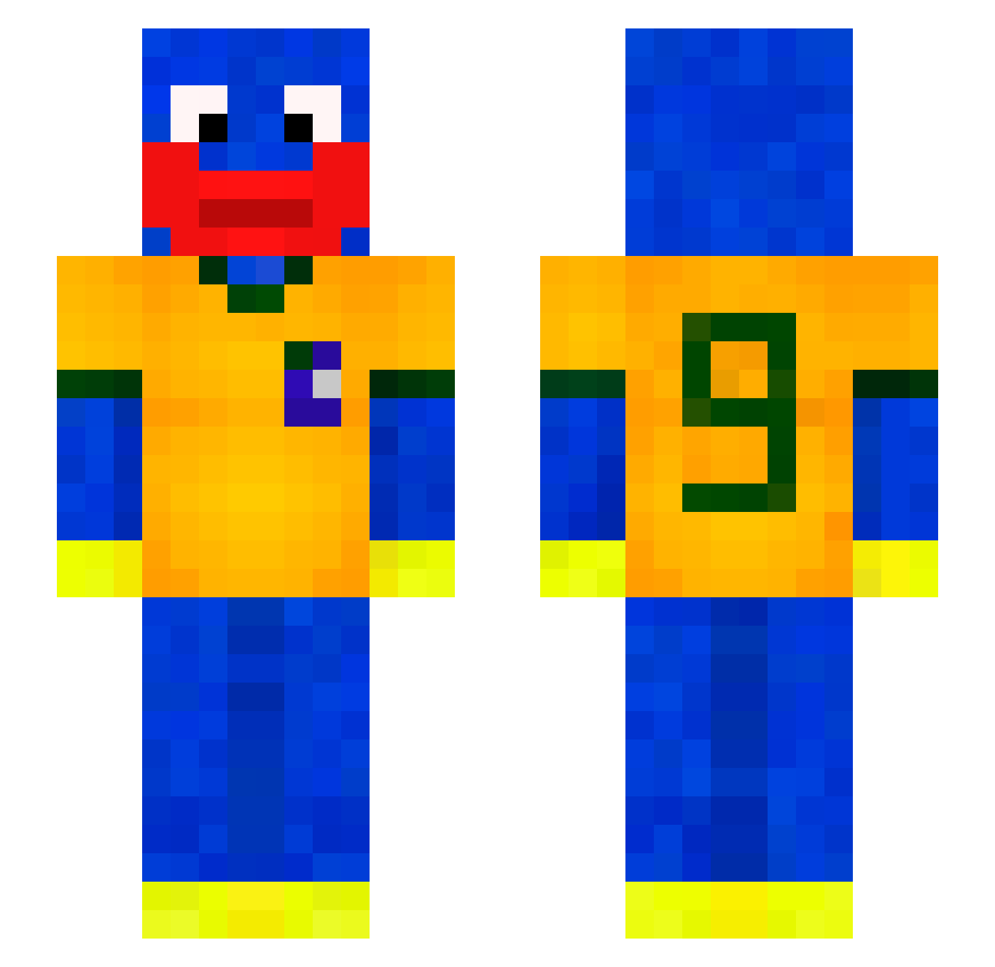 uGuilhermeBRABO Minecraft skin, front and back view