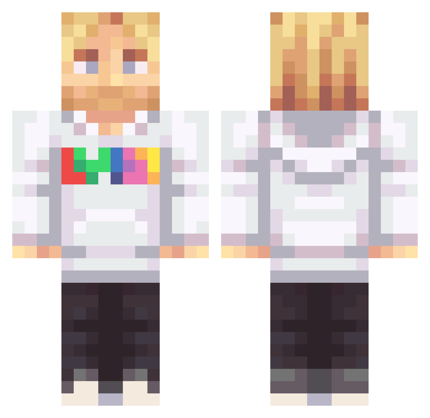 Rudolf_cfk Minecraft skin, front and back view