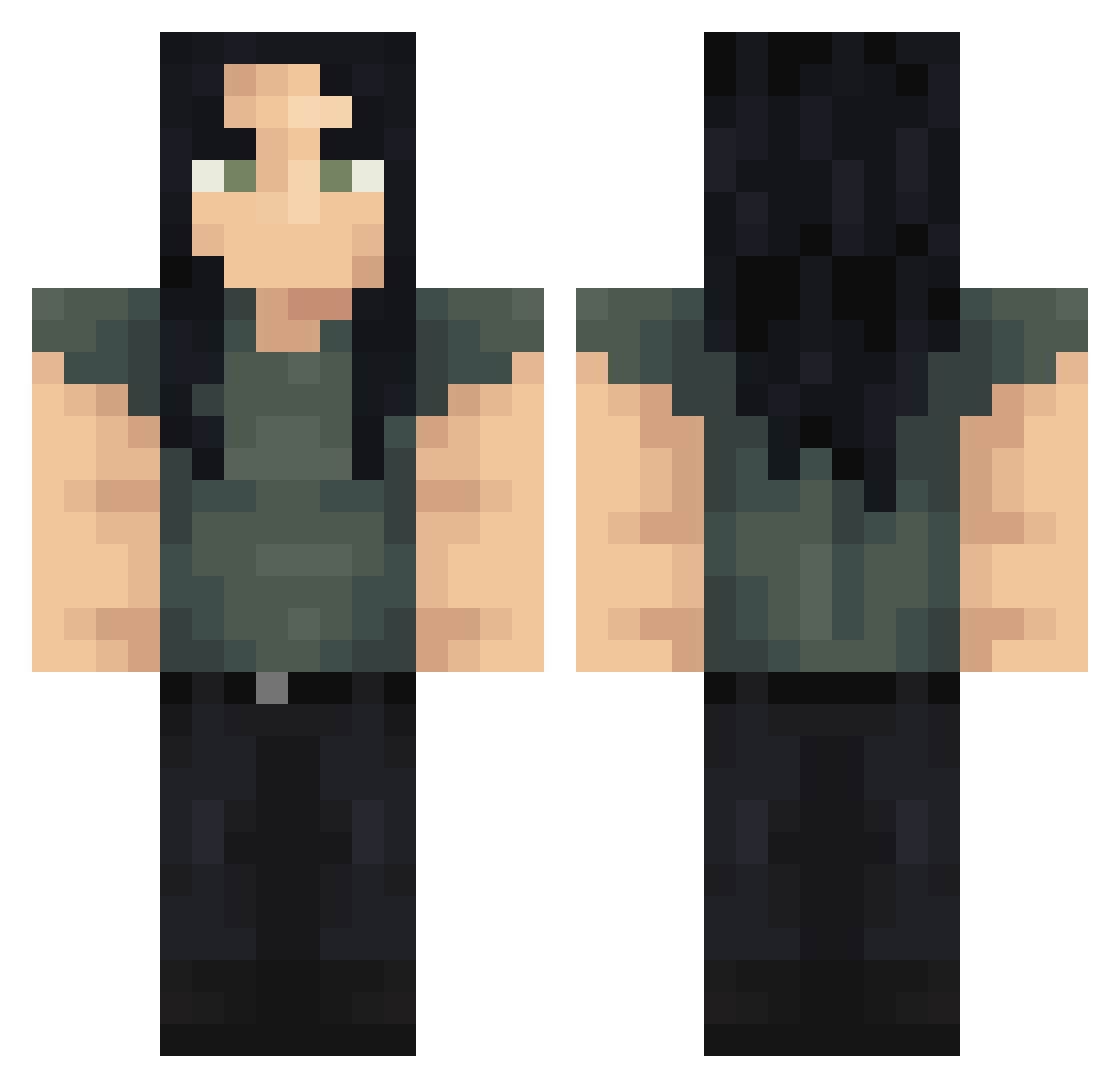 SoAmbii Minecraft skin, front and back view
