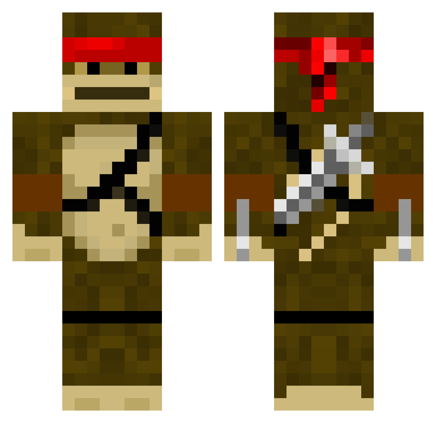 Realising Minecraft skin, front and back view