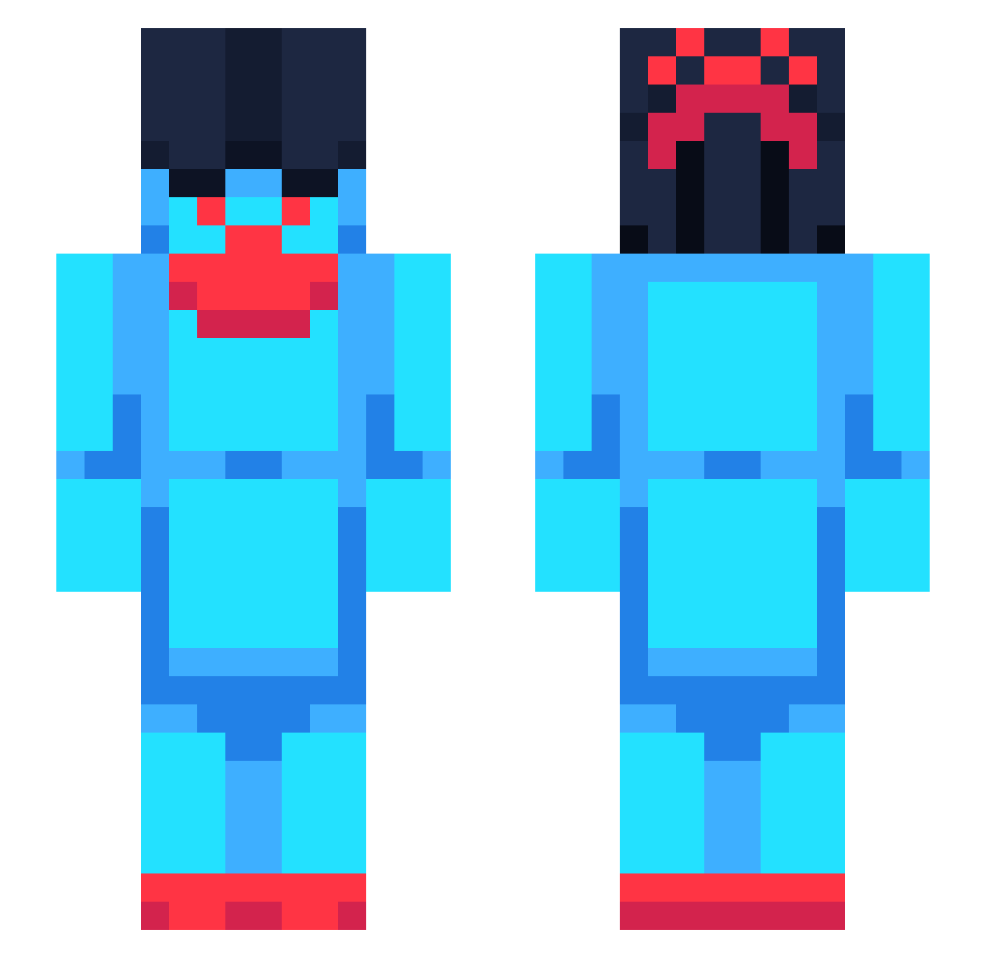 Mony_64 Minecraft skin, front and back view