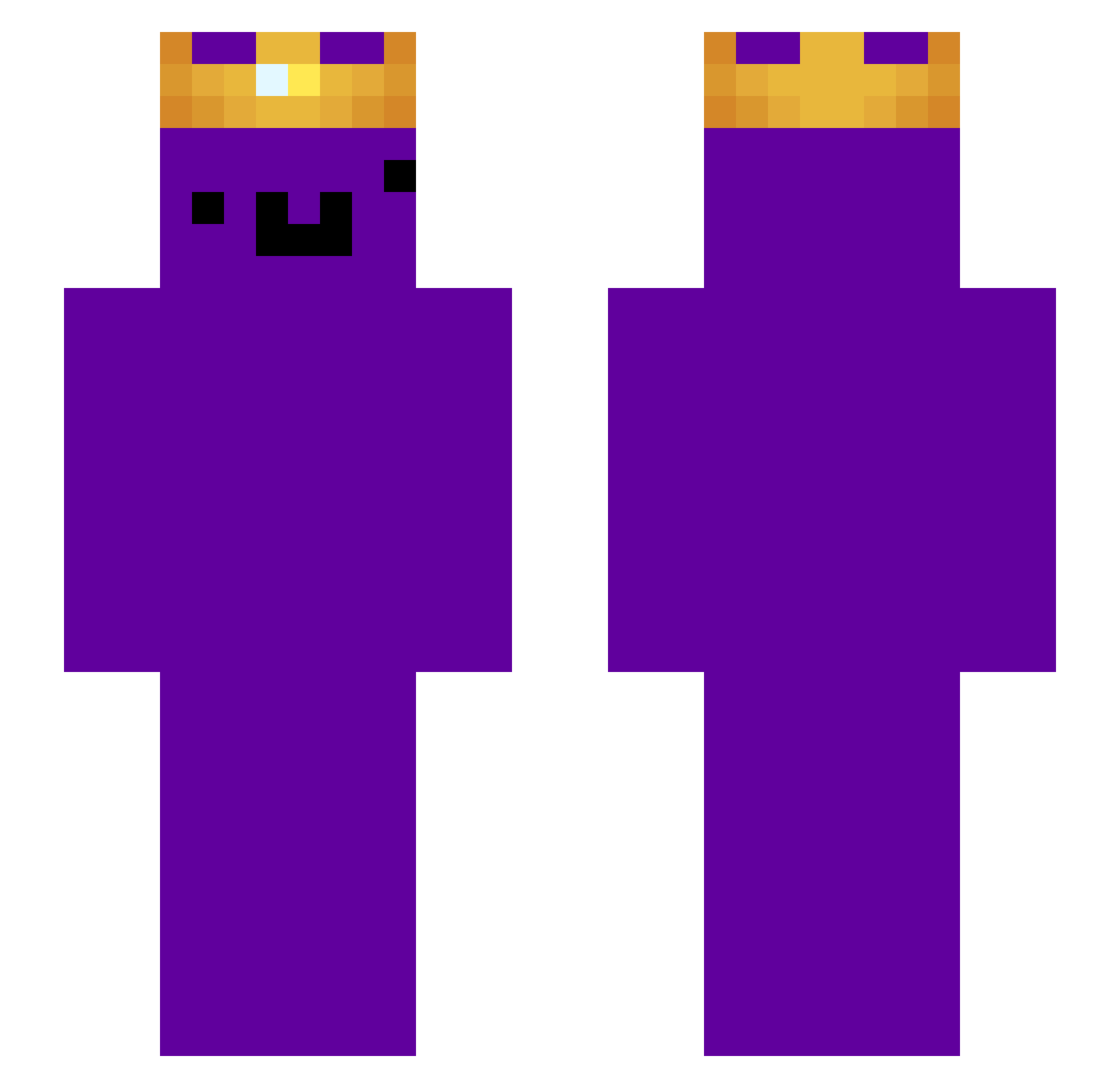 zvpl Minecraft skin, front and back view