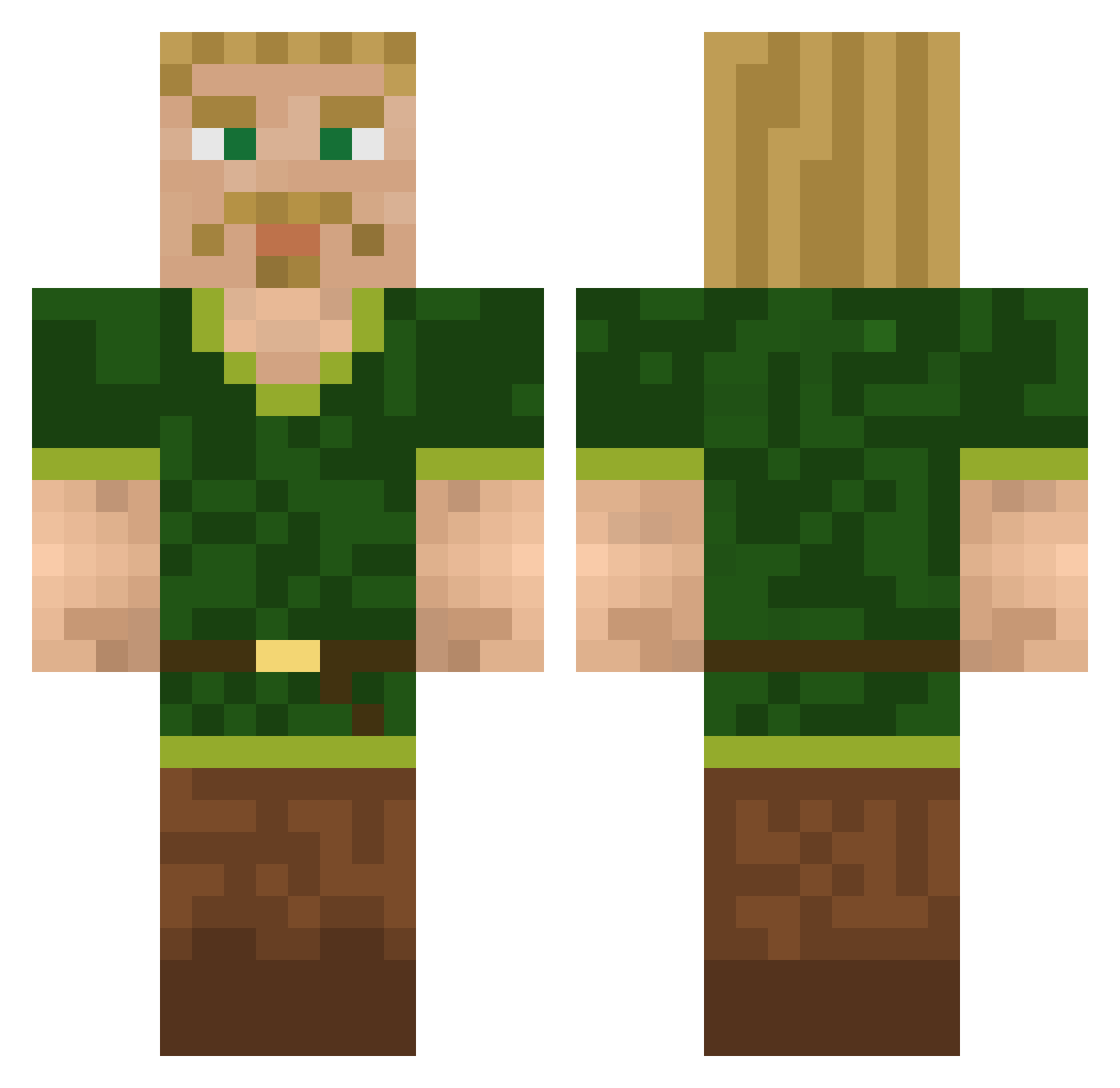 drakesaint8 Minecraft skin, front and back view