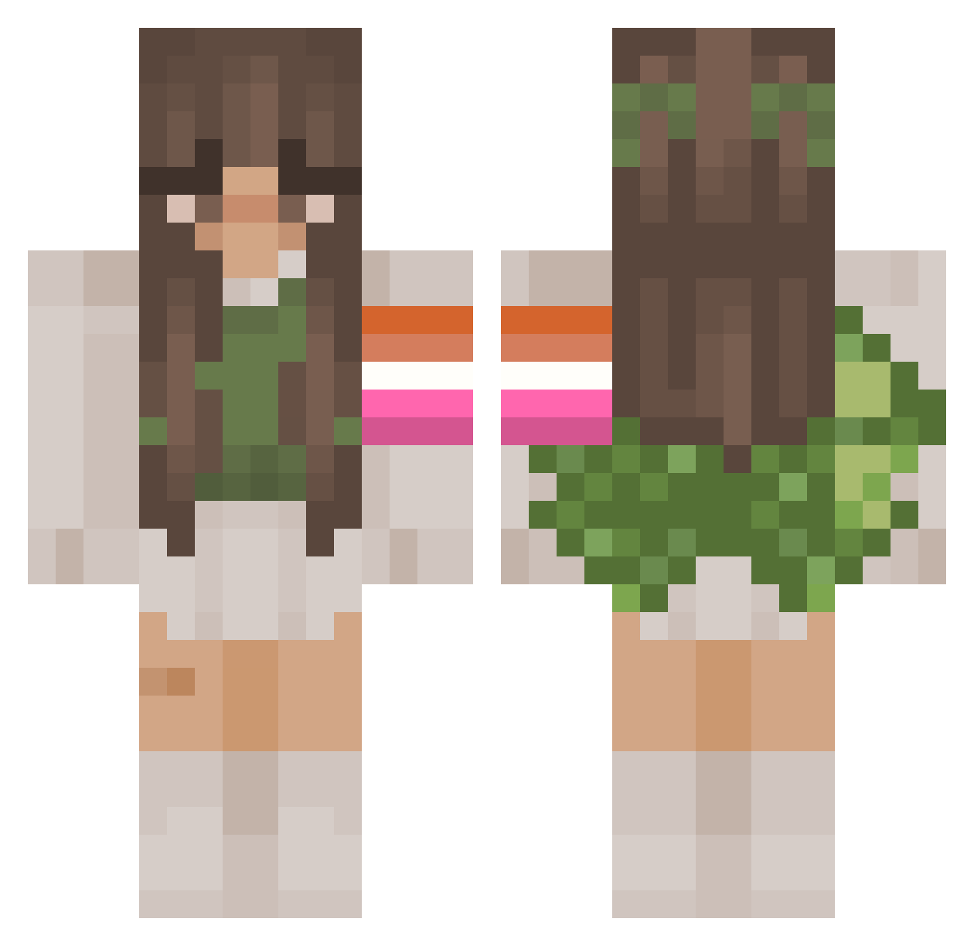 MissIvyC Minecraft skin, front and back view