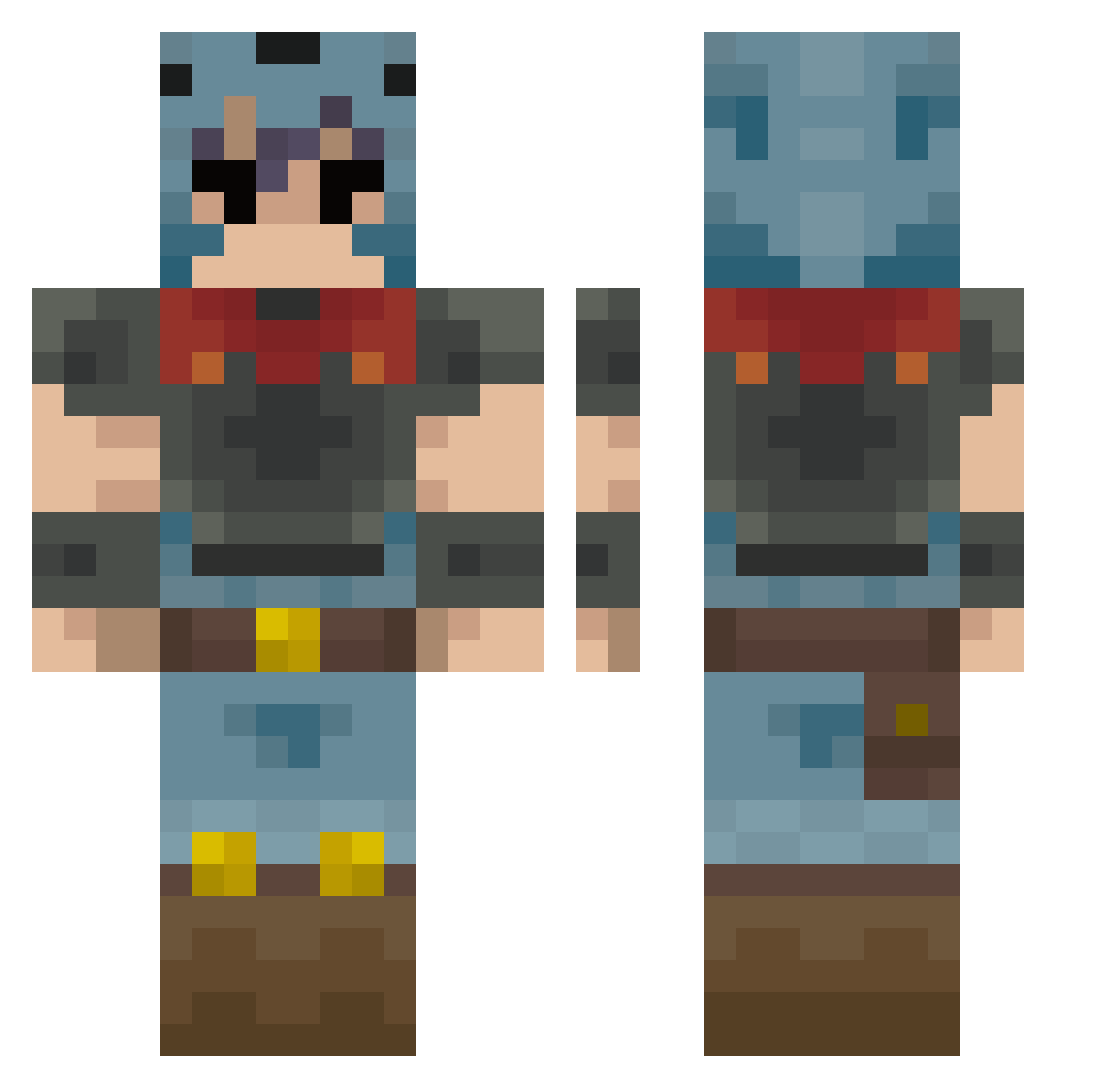 TheChoiBoi Minecraft skin, front and back view