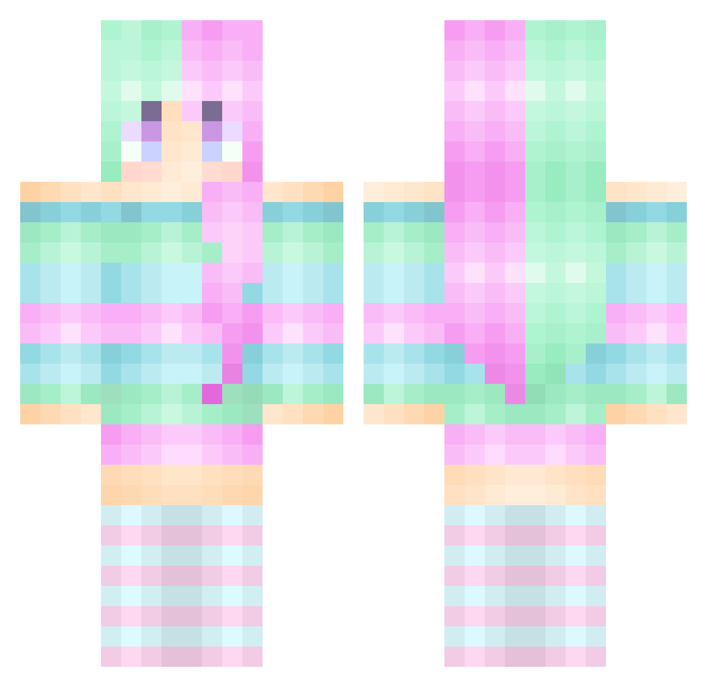 Sussolo Minecraft skin, front and back view