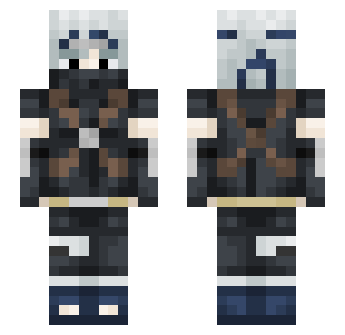 Addict1ve Minecraft skin, front and back view