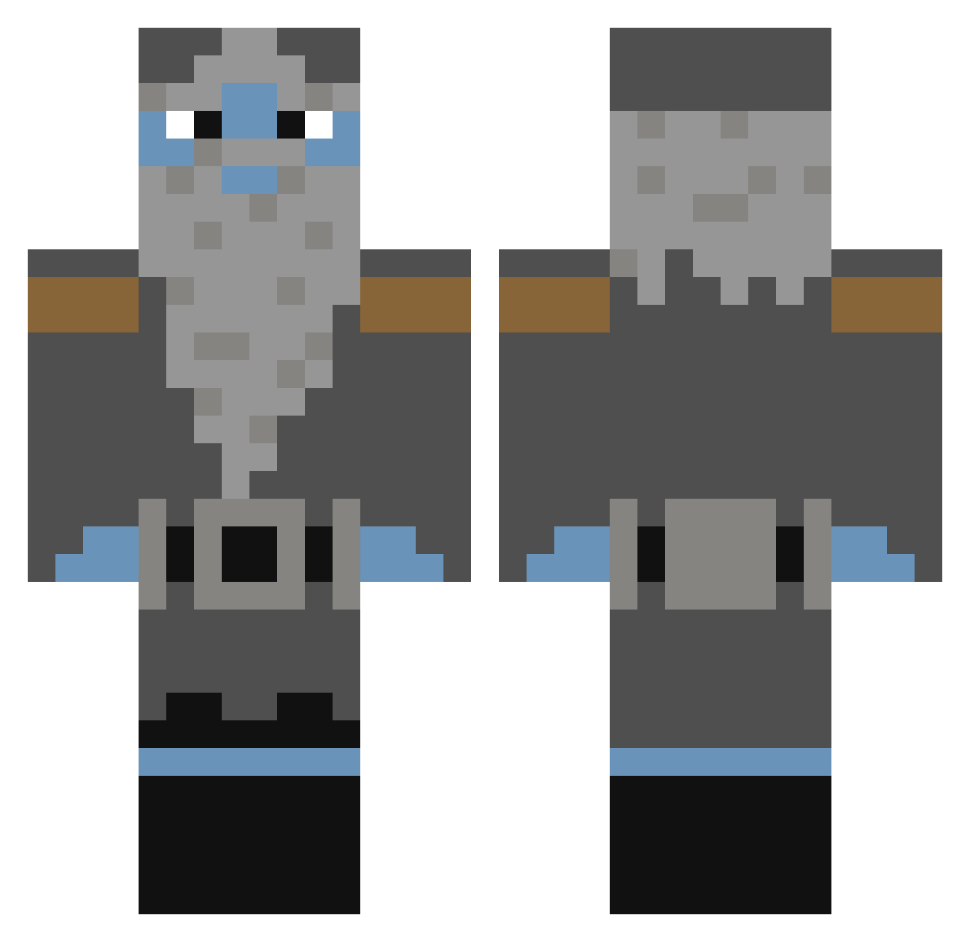 PurpleElf47 Minecraft skin, front and back view