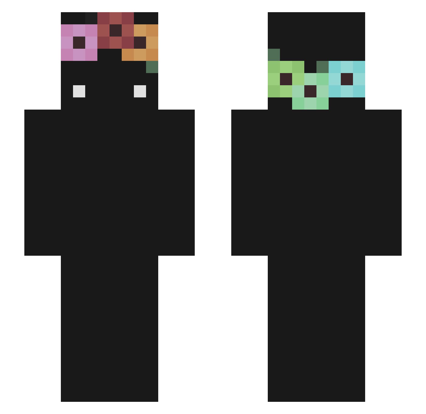 Kaviles Minecraft skin, front and back view