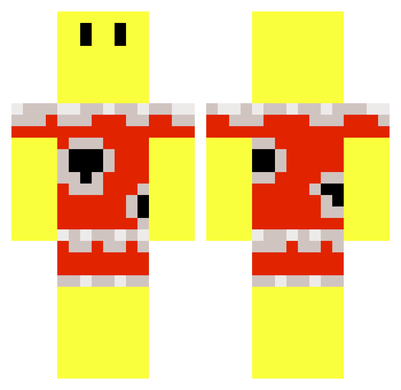 Cockatoos Minecraft skin, front and back view