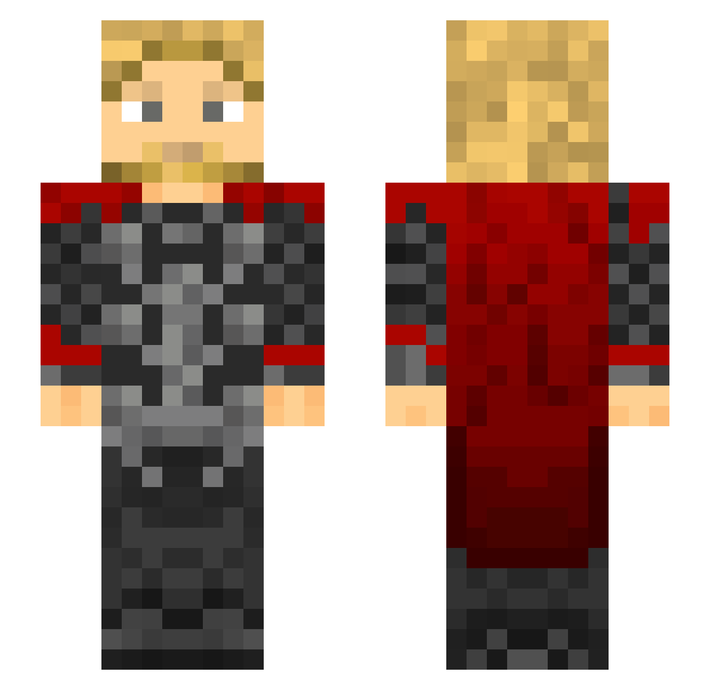 redz4k Minecraft skin, front and back view