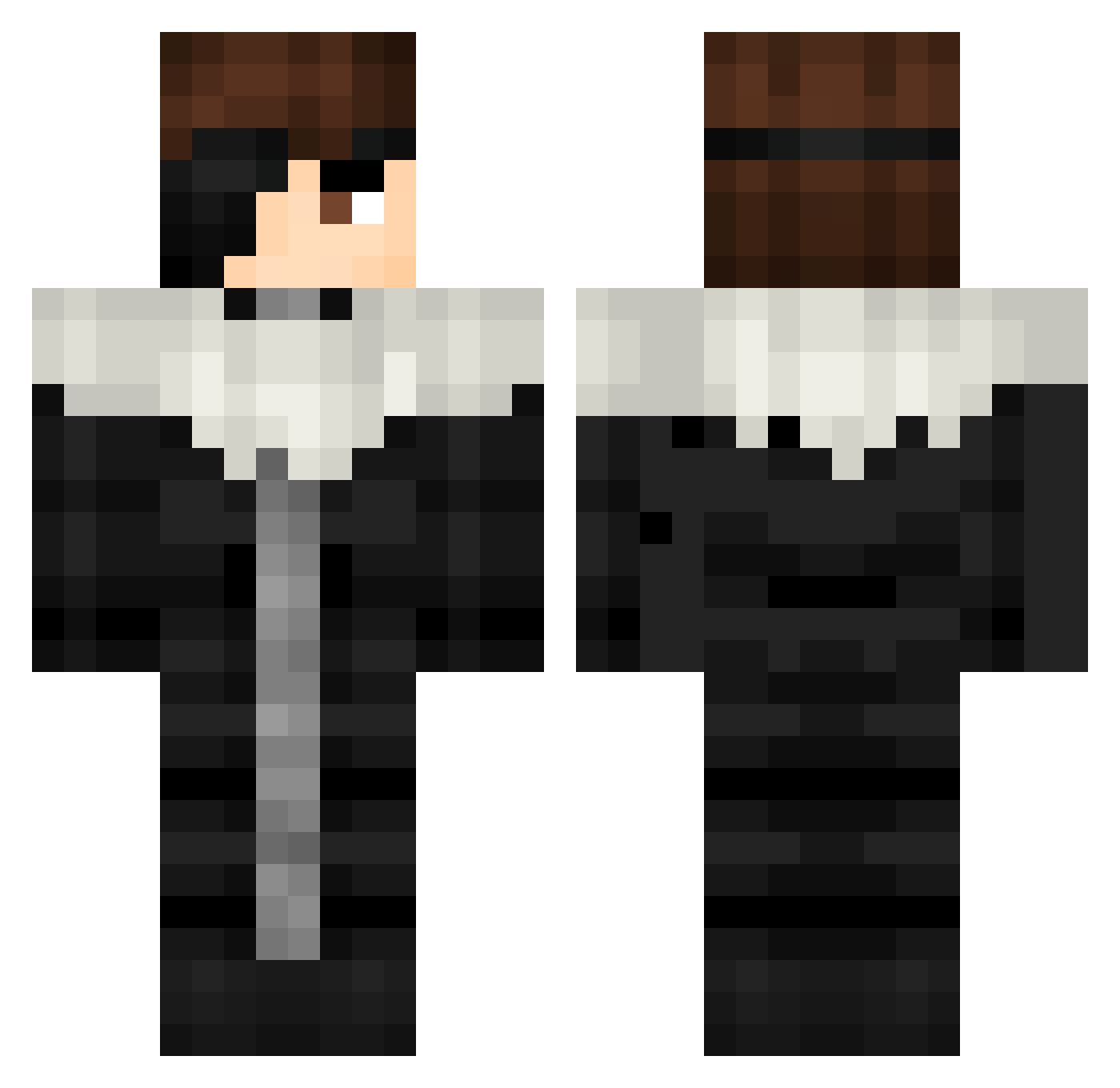 LeVraiJawbus Minecraft skin, front and back view