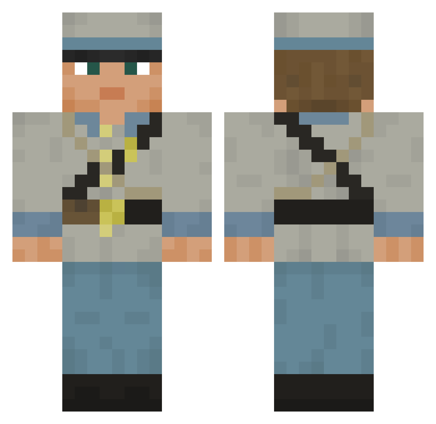 huhnter Minecraft skin, front and back view