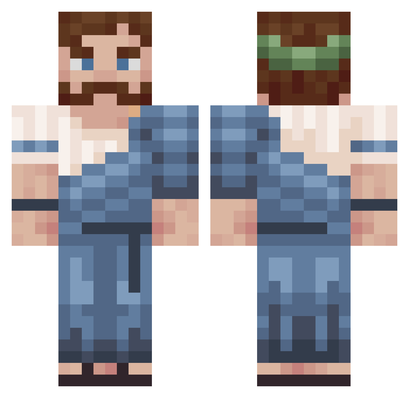 Dorento Minecraft skin, front and back view