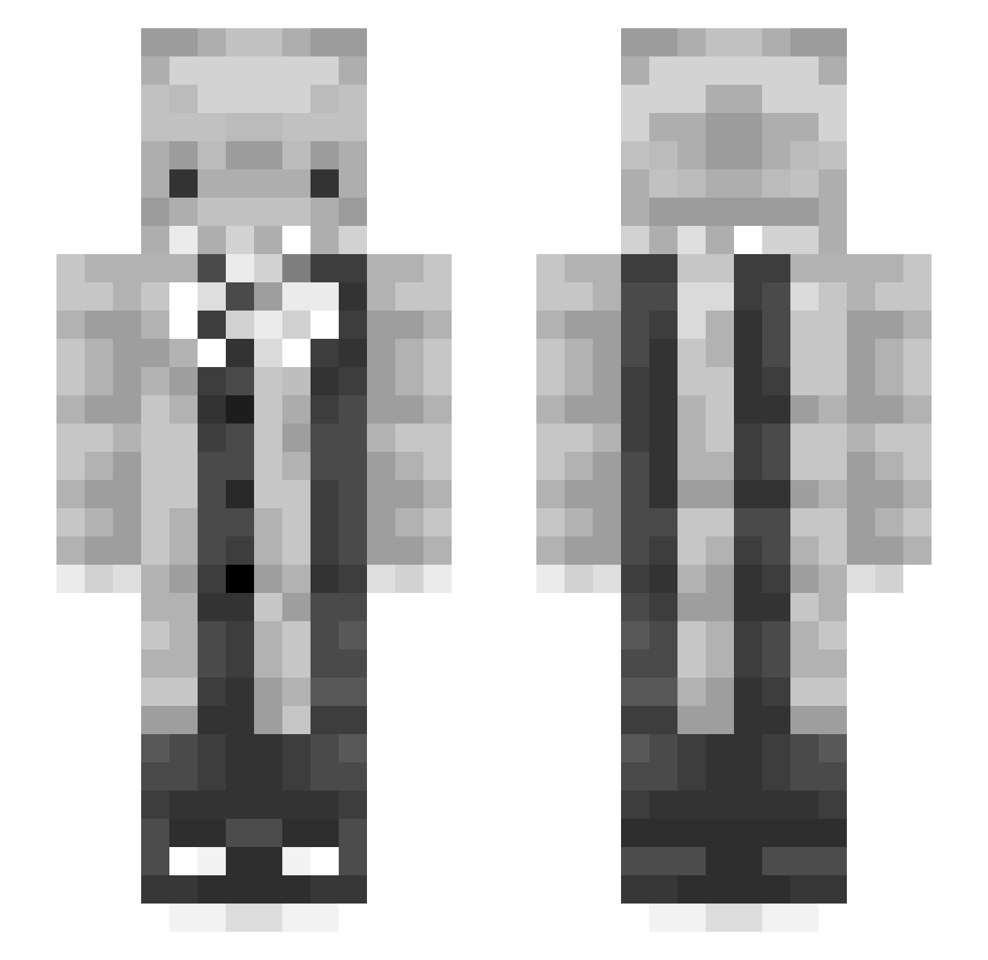 UntitledPixShark Minecraft skin, front and back view