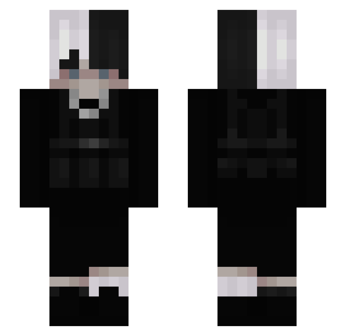 qayw Minecraft skin, front and back view