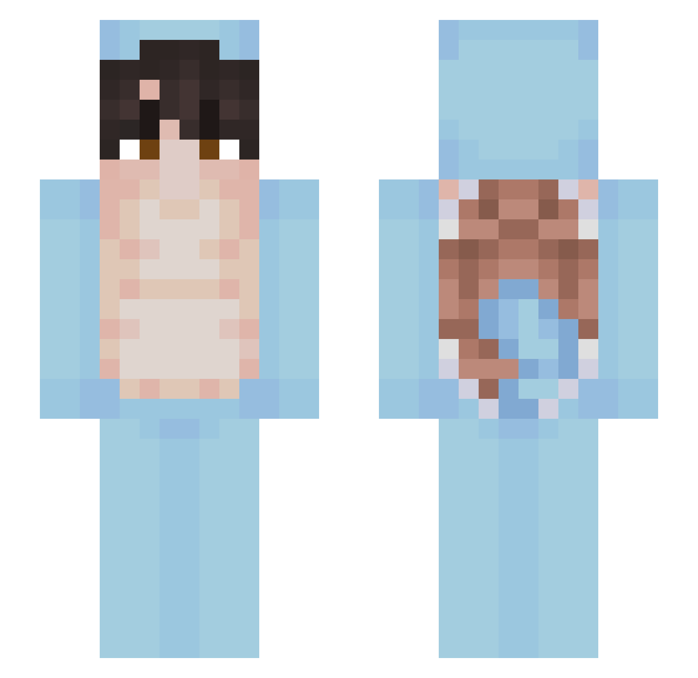 Alker5291 Minecraft skin, front and back view