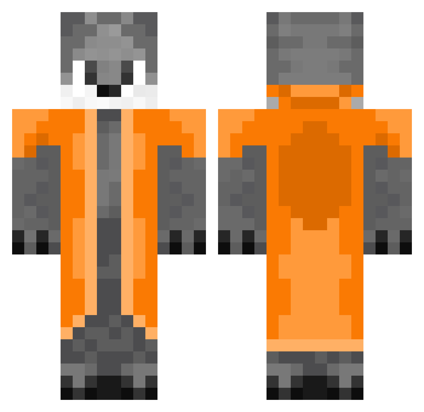 MasterPapou Minecraft skin, front and back view