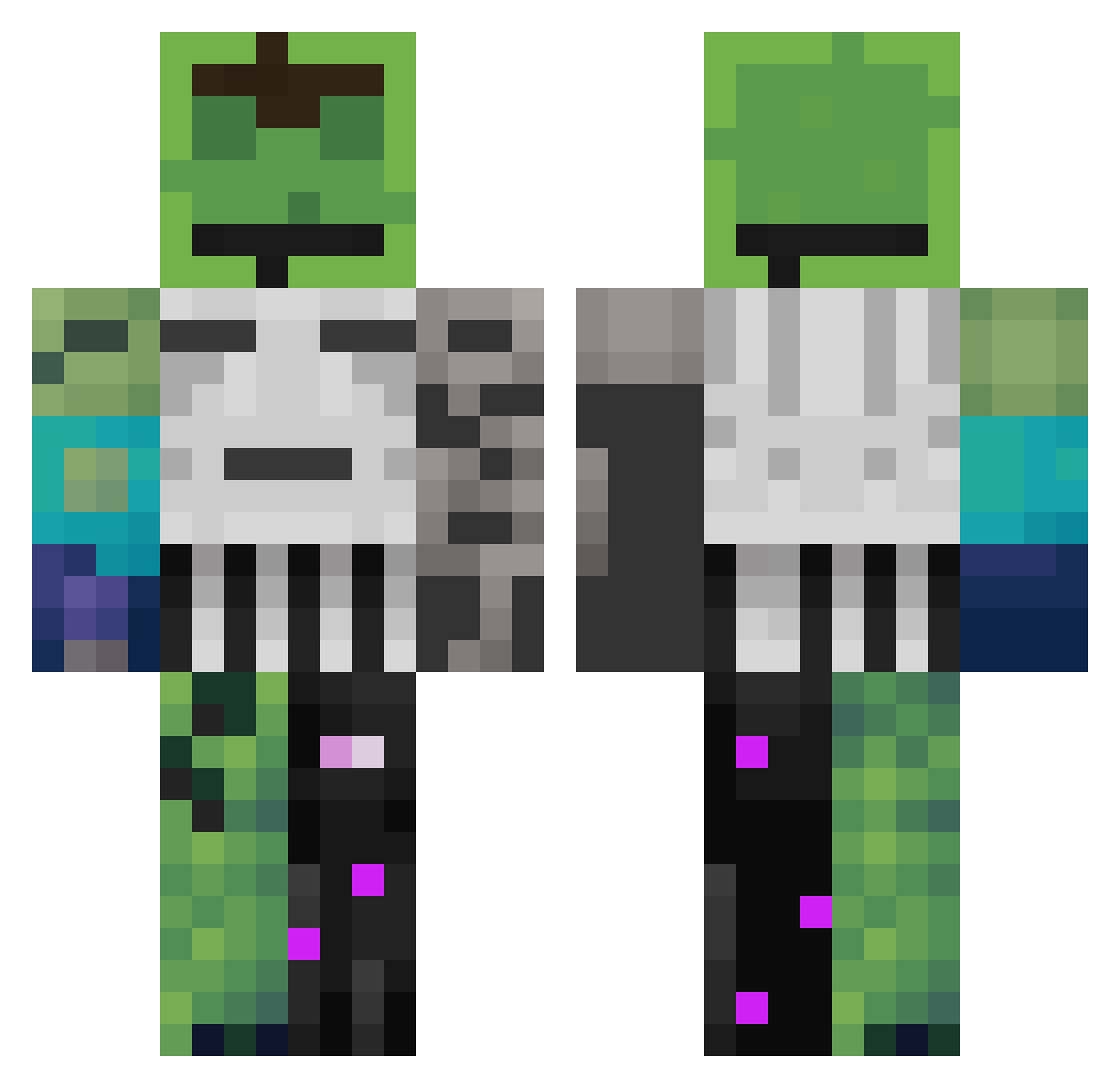 smokethem Minecraft skin, front and back view