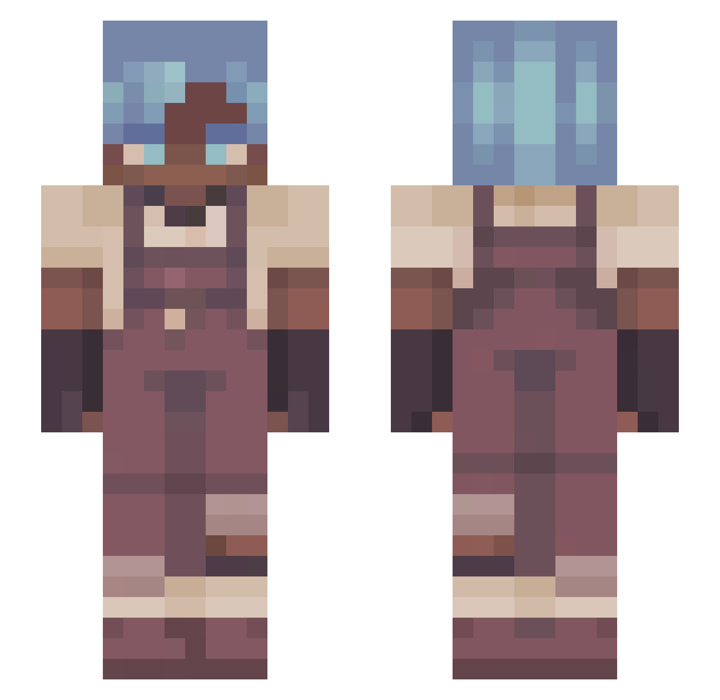 sowwyz Minecraft skin, front and back view