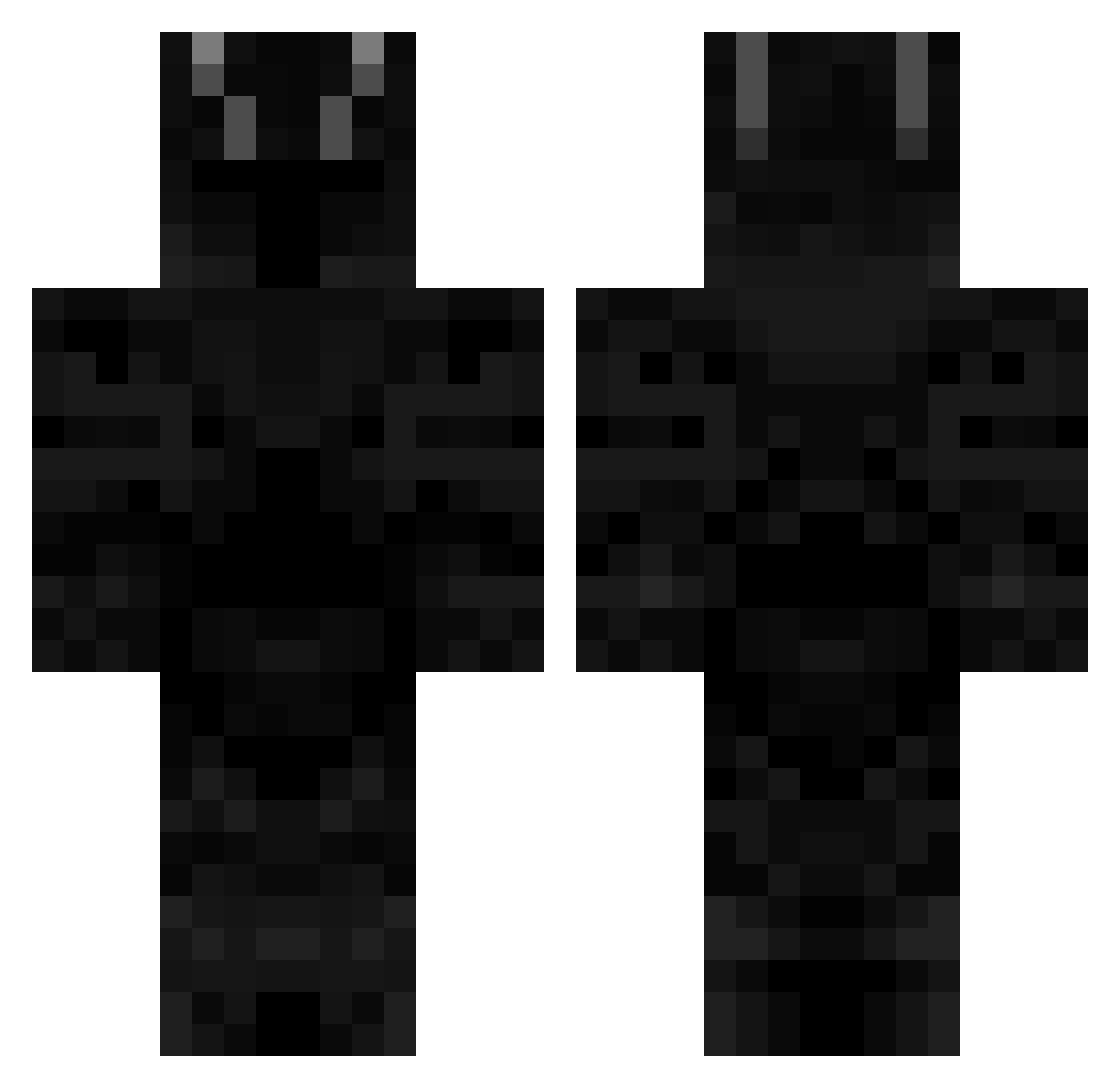 raspid Minecraft skin, front and back view