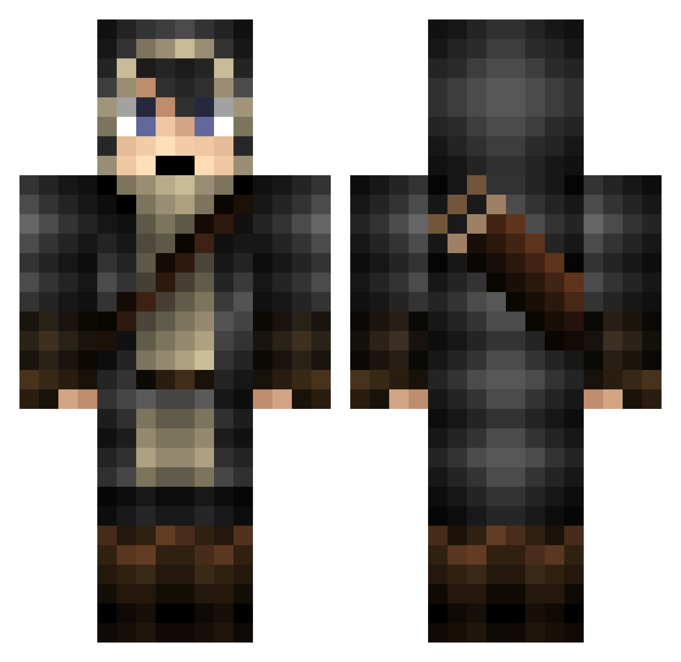 Brunhilde Minecraft skin, front and back view
