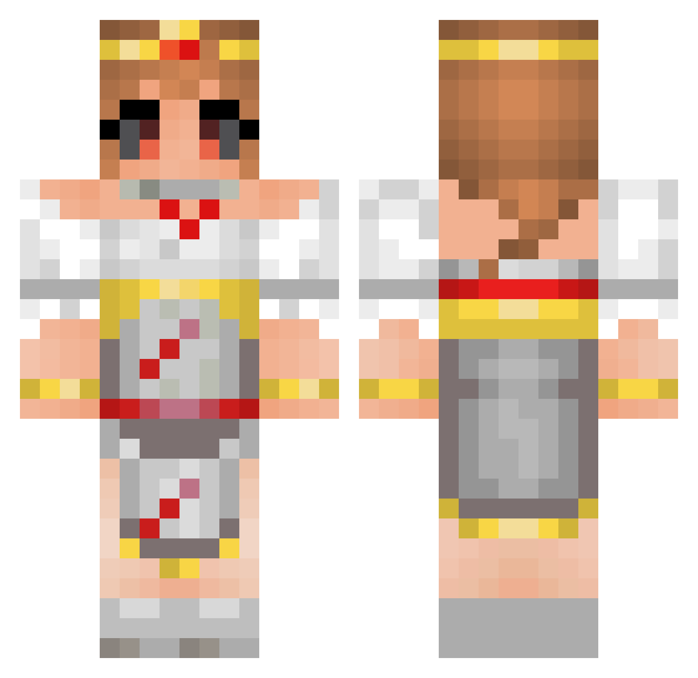 Carousels Minecraft skin, front and back view