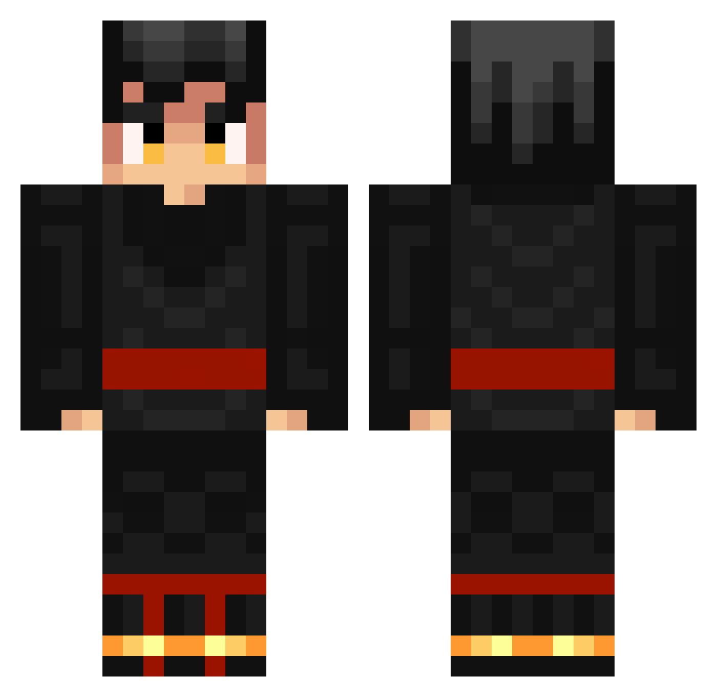 Crashmatic Minecraft skin, front and back view
