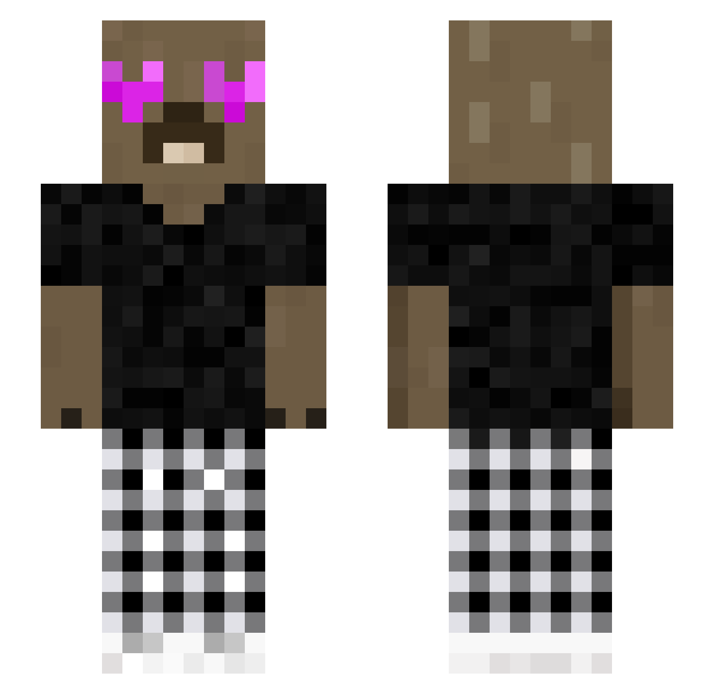 Verzw2ifelter Minecraft skin, front and back view